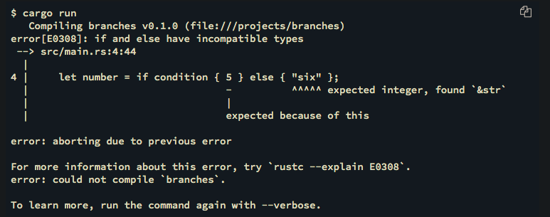 example of error message in Rust